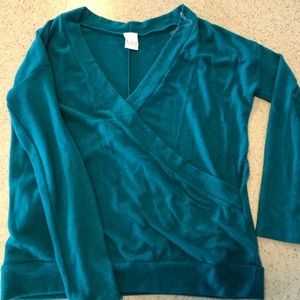 Teal wrap super soft sweater. NWOT